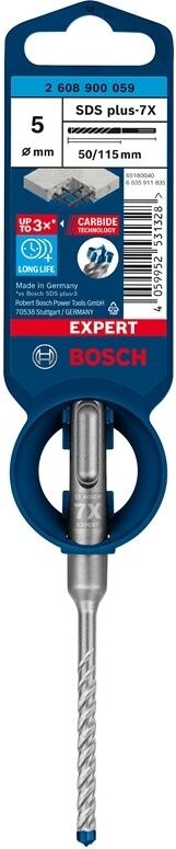 Bosch - Hammerbohrer Expert SDS-7X ø 5,0 mm Arbeits-L.50 mm L.115 mm SDS-plus