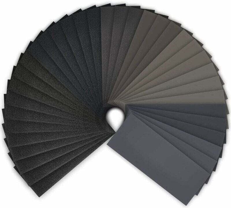 Schleifpapier, Körnung 120 bis 3000, Nass-/Trockenschleifpapier, 9 x 3,6 Zoll, zum Polieren von Metall, Holz und Autos (...