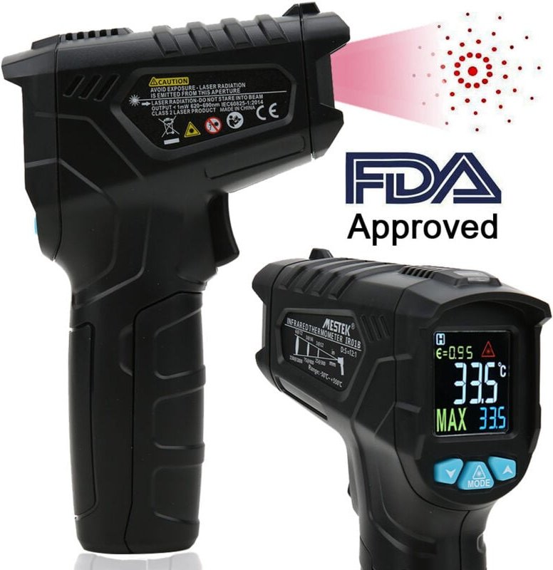 Industriethermometer, berührungsloses digitales Temperaturmessgerät 50 °C 550 °C (58 °F 1022 °F), tragbares Infrarot-Tem...