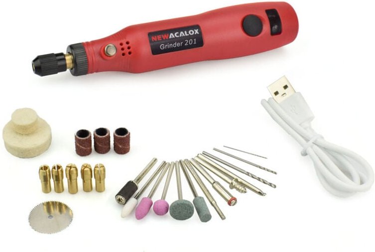 Akku-Werkzeugkasten für Schleifmaschine, 5000-15000 U/min USB Mini-Elektrobohrmaschine, kabelloses DIY-Werkzeug zum Poli...