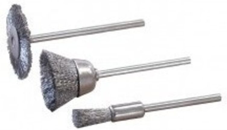 3 Bürstenköpfe aus Stahl, assortiert, Sc3 Set Kohlebürsten