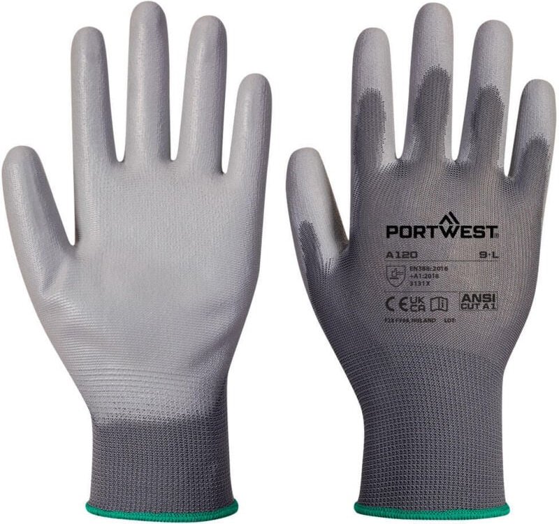 PU-beschichtete Handschuhe Grau XS - Größe 6