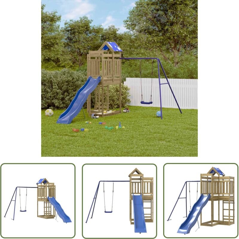 The Living Store Spielturm Imprägniertes Kiefernholz - Holzspielgeräte - Spielturm - Kletterturm - Outdoorspiele - Garte...