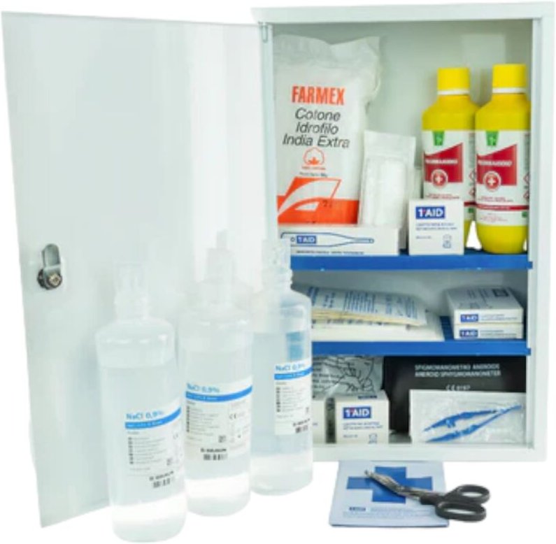 Metall-Notfall-Locker 30x14x46 cm mit Produkten für die Notaufnahme AB-207