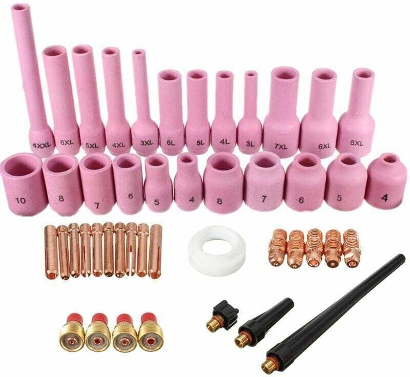 Ensemble De 46 Pièces Pour Torche De Soudage TIG Gaz Lentille Collet Corps Buse Alumine