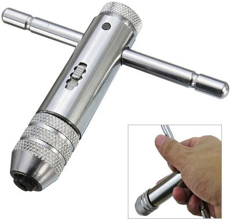 M3-M8 Ratschen-Gewindebohrer-Set mit verstellbarem T-Griff für Gewindebohrer- und Schneideisen-Sets