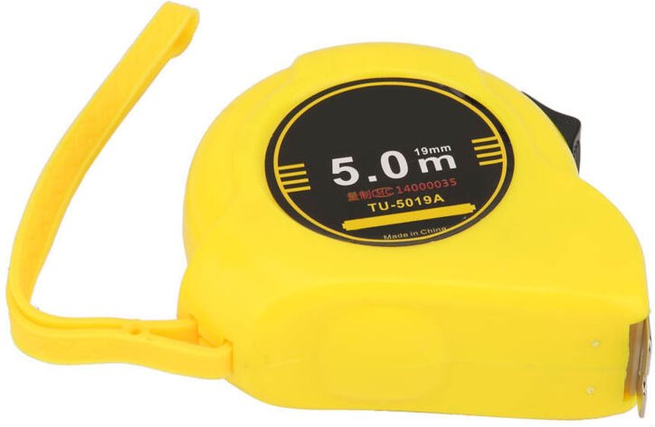 5 m langes Edelstahl-Maßband für Bau-, Maurer- und Zimmererarbeiten mit komfortablem, ergonomischem Griff