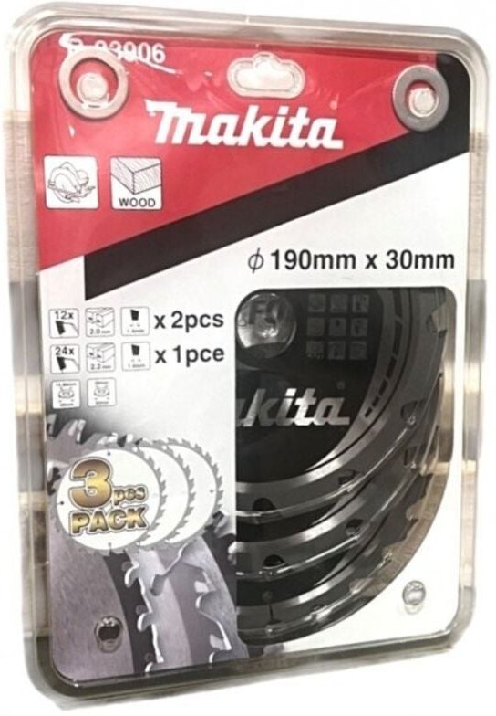 Kreissägeblatt makforce Set 3Stk. 190/30 mm, 2x12 z, 1x24 z, 1,4 mm, Holz - Makita