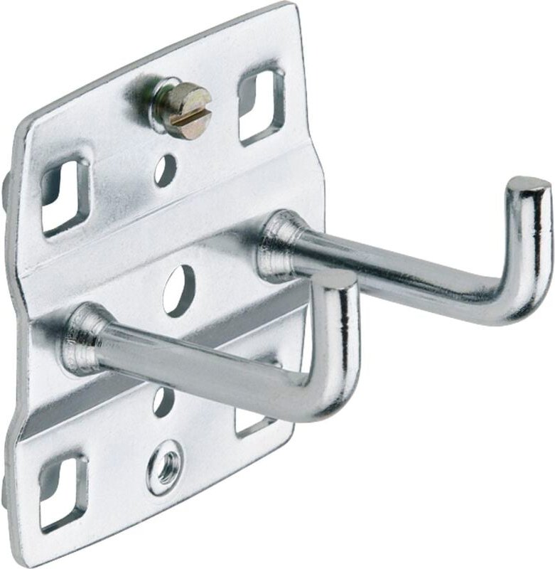 Werkzeughalter doppelt 150 x 35 mm senkrechtes Hakenende - Metec