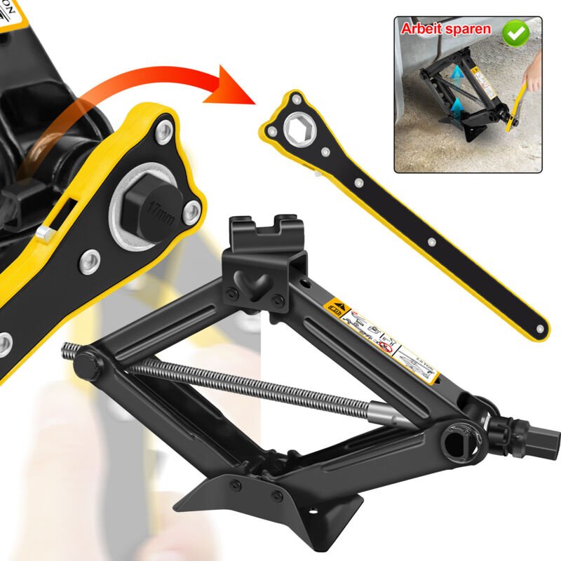2 Tonnen (4409 lbs) Scherenwagenheber mit arbeitssparendem Ratschenschlüssel