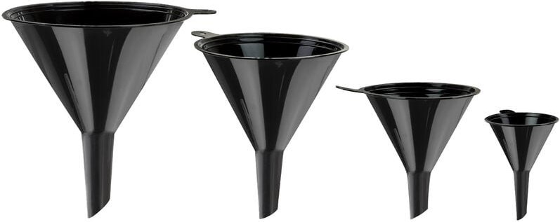 Kunststoff Trichter Set 4 tlg. schwarz Einfülltrichter Öltrichter Trichtersatz