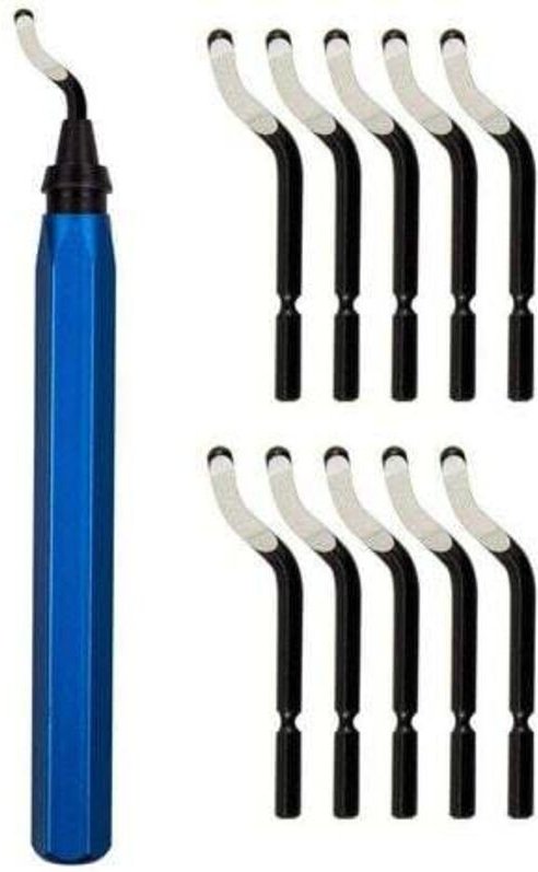 Entgratwerkzeug, Entgratwerkzeug mit 10 Stück BS1010 Stahl-Ersatzklingen, 360° drehbare Entgratklingen, Handwerkzeug für...