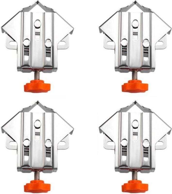 4-teiliges 90-Grad-Klemmen-Set aus Edelstahl, Winkelklemmen mit verstellbarer Schwenkbacke, für Holzbearbeitung, Maschin...