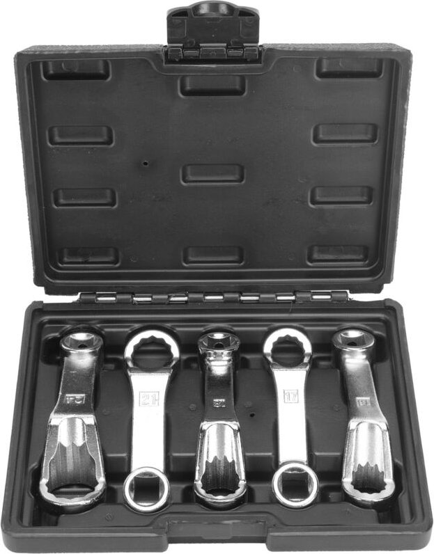 Hinterkanten-Einstellschlüssel, professioneller Motorhalterungs-Steckschlüssel, 5-teilig, abgewinkelt, rostfreier legier...