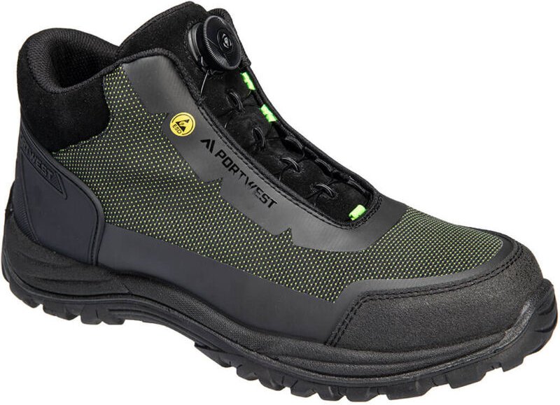 Girder Composite Mid Boot S3s Esd Sr Fo - 47 - Schwarz/Grün - Portwest