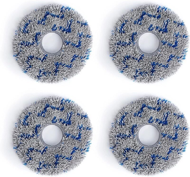 Odipie - 4x grau gestreifter waschbarer Mopp – deebot X1-Serie, geeignet für Ecovacs T10/X1 (omni/turbo) Mopps