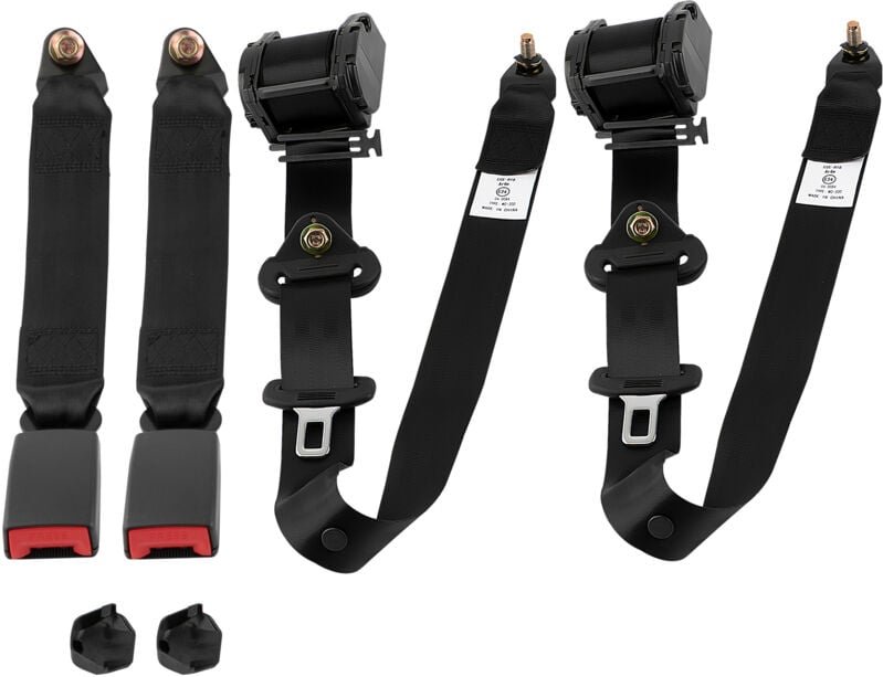 2X 3 Punkt Automatikgurt Sicherheitsgurt Universal Gurtpeitsche 300cm + Emark