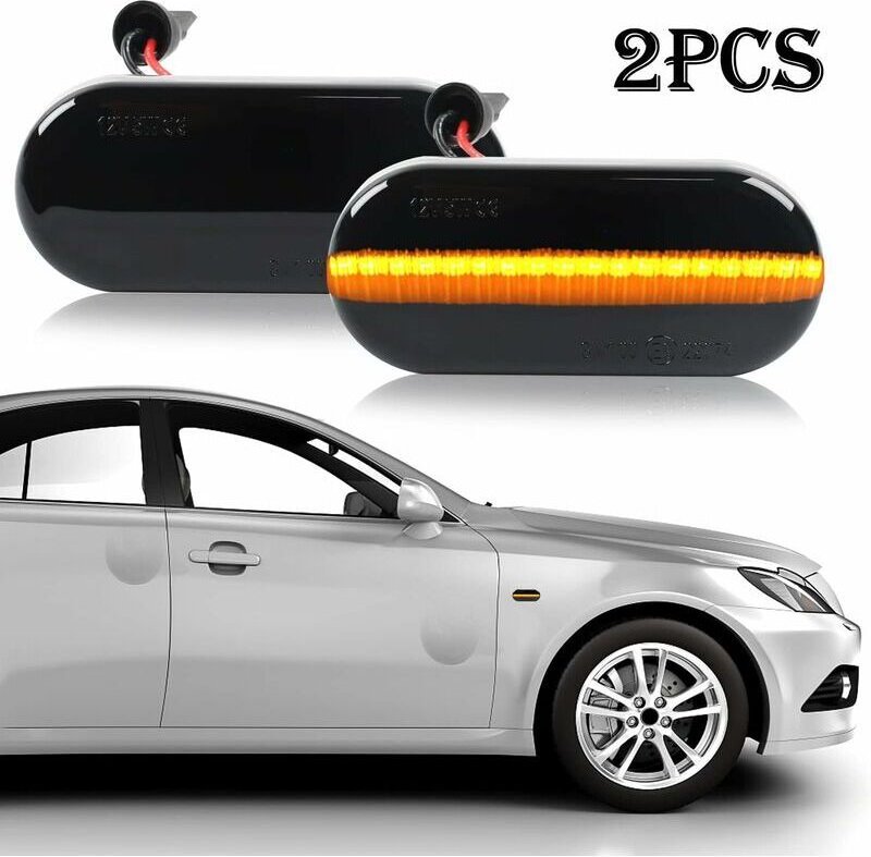 Set mit 2 dynamischen LED-Seitenmarkierungsleuchten für Golf 3, Polo, VW T5, Sharan, Passat 14805294
