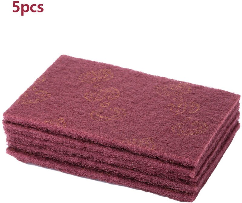 Packung mit 5 industriellen Schleifpads (rot, feine Körnung)