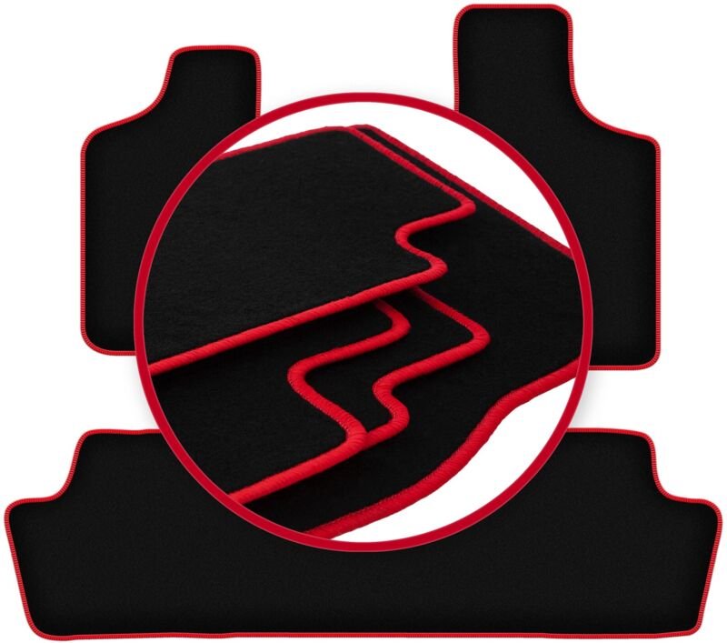 CARLUX-RED Autofußmatten für: Chrysler Grand Voyager III Minivan (2000-2008)