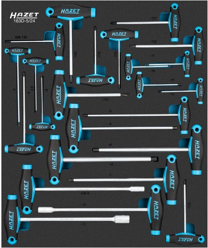 Steckschlüssel Satz ∙ mit T-Griff 163D-5/24 ∙ 24-teilig ∙ 2 – 13 ∙ T6 – T45