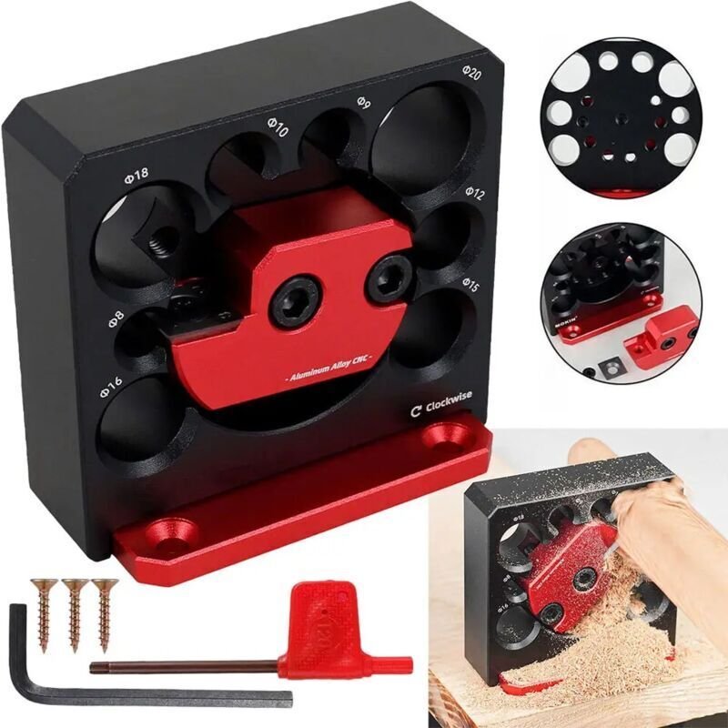 Verstellbare Dübelvorrichtung aus Aluminiumlegierung für elektrische Bohrmaschinen, Massivholzbearbeitung, Rundschaft, H...