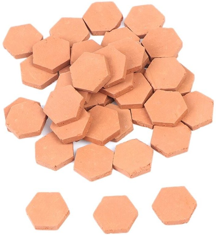 Tlily - 40 stücke 1/16 Skala Simulation Miniatur Sechseck Roter Ziegelstein Modell für Mach Es Selbst Fee Puppenhaus Gar...