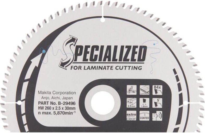 Kreissägeblatt, 260 x 30 mm, 84 Zähne 260 x 30 mm • 84 Zähne - Makita