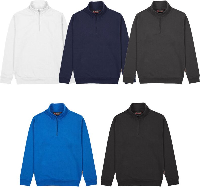 U-Power Maui Arbeits-Sweatshirt mit halbem Reißverschluss - S - Schwarze