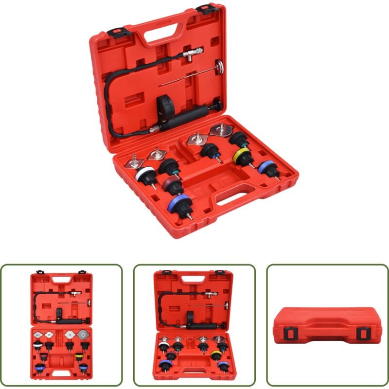 vidaXL Kühlerdeckelprüfung - 14-tlg. Druckprüfgerät für Kühlsysteme & Kühlerdeckel