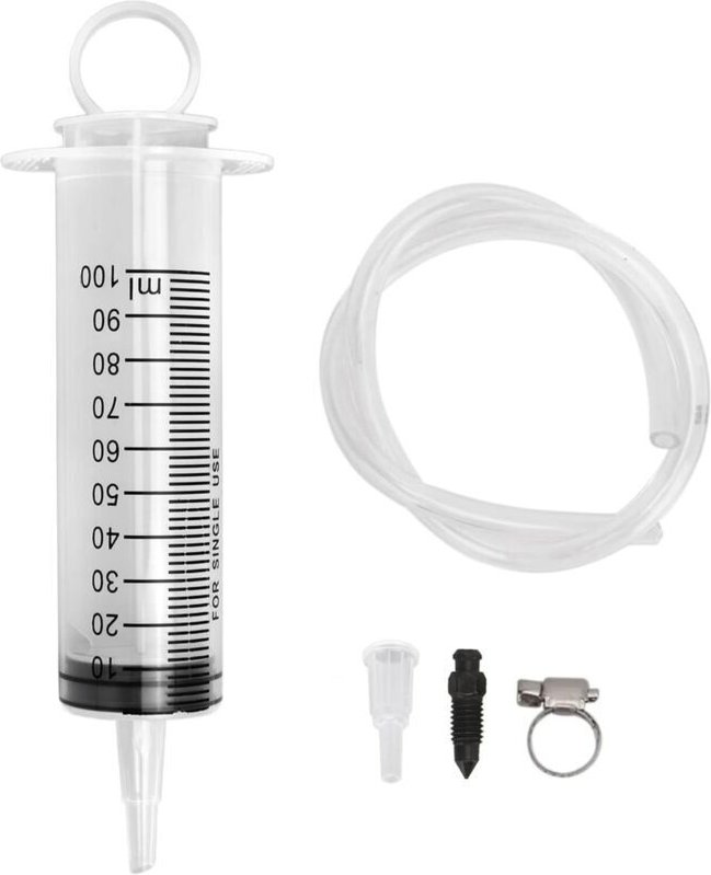 Motorrad-Bremsenentlüftungsset, 100-ml-Hydraulik-Kupplungsspritze, 50-cm-Schlauch, universelles manuelles System, Vakuum...