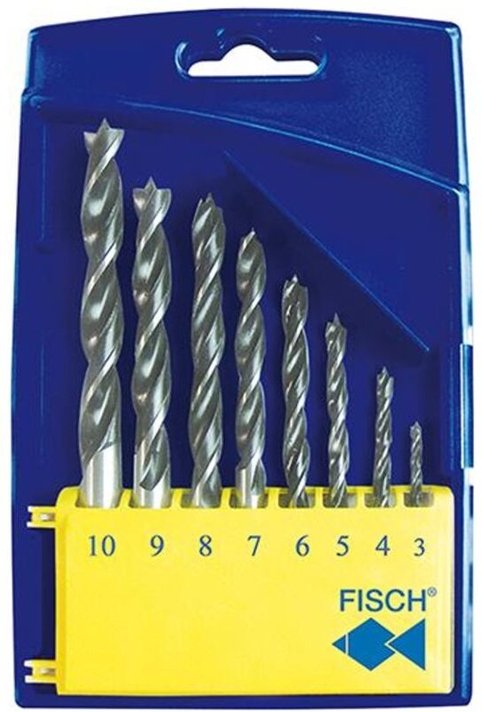 Holzspiralbohrer-Kassette 0120 Bohrer ø 3-10 mm 8-teilig - Fisch