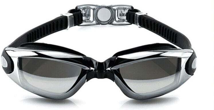 Schwimmbrille mit schwarzer Beschichtung – Antibeschlag- und UV-Schutz, inklusive Aufbewahrungsetui – verstellbares und ...