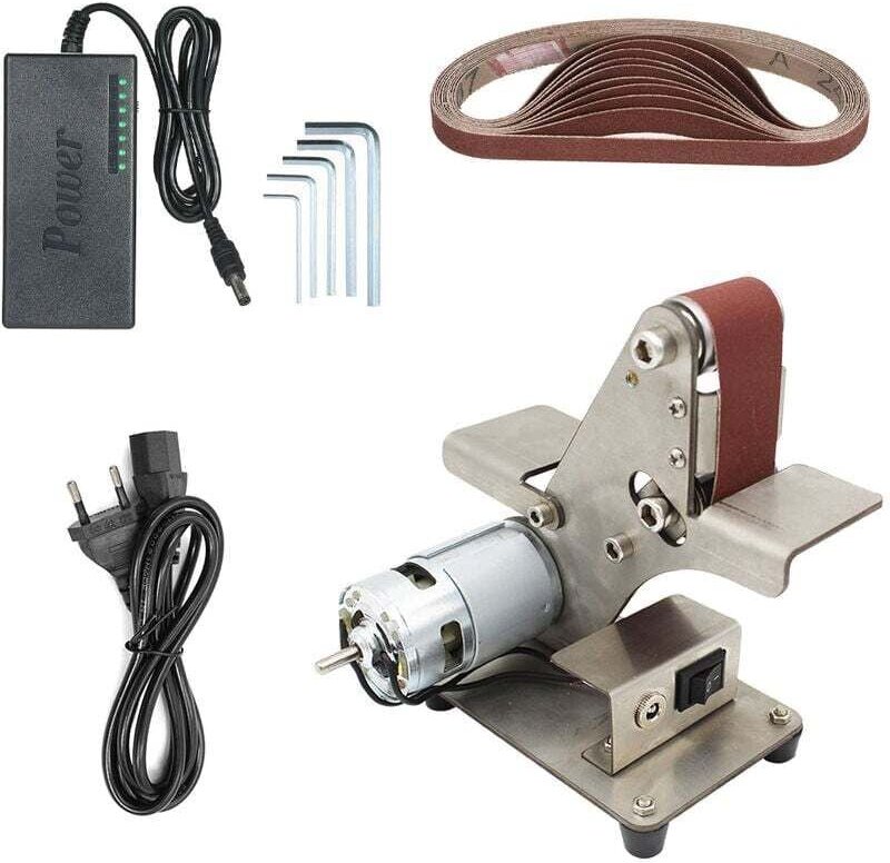 Mini-Minibandschleifer DIY-Polierer Mini-Winkelschleifer Schleifmesseröffner Home Office Mini-Doppelblatt-Bandschleifer ...