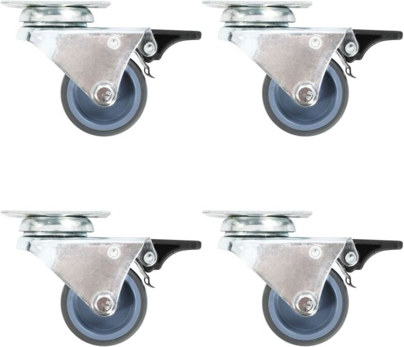 Lenkrollen mit Zwillingsrad und Doppelbremsen 4 Stk. 50 mm Vidaxl