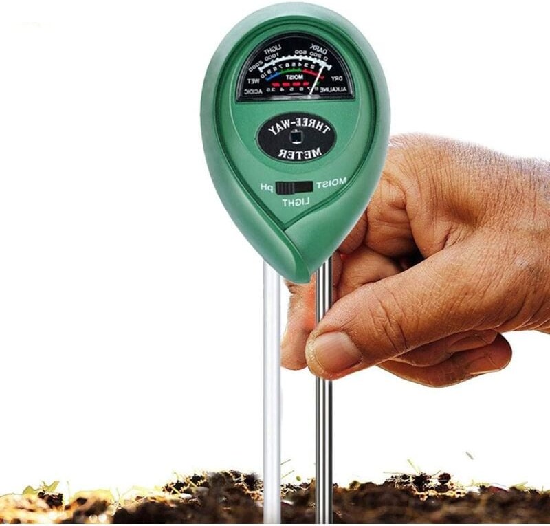 Bodentest-Kit, 3-in-1-Boden-PH-Tester, Feuchtigkeits- und PH-Säuretester, Pflanzenbodentestgerät für Garten, Bauernhof, ...