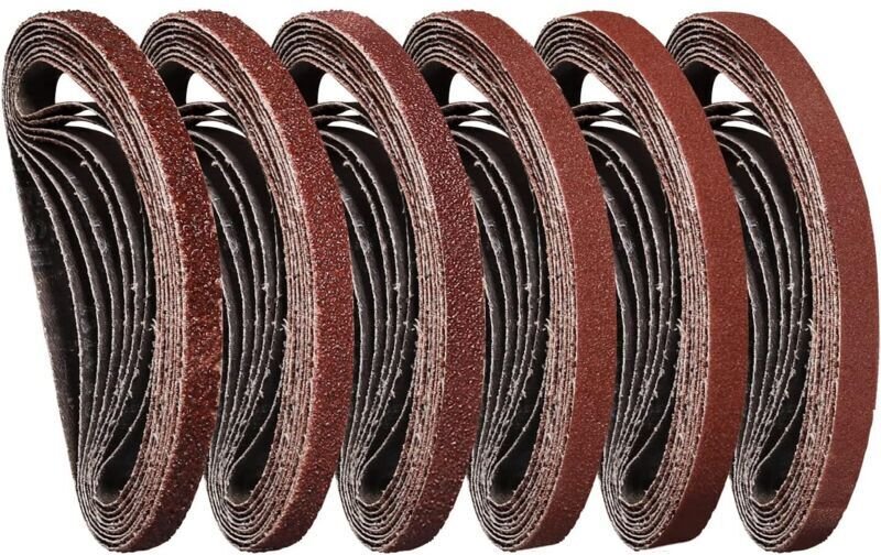 Schleifband 10 x 330 mm (5 Körnungen 40/60/80/120/180/240) für Bandschleifer (30 Stück)