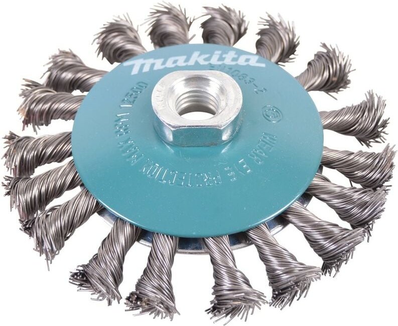Konische Bürste mit gezopften Stahldrähten M14 ø 115mm Makita D-39883