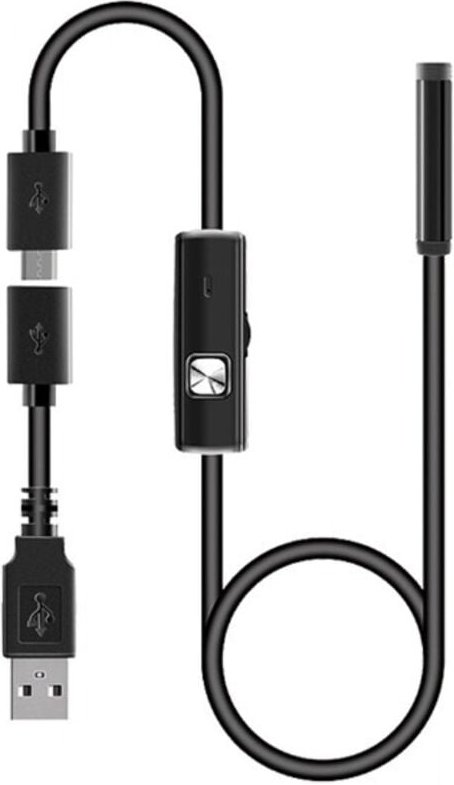 Csparkv - Endoskop-Endoskopkamera – USB-Endoskop-Inspektionskamera, halbstarres Kabel, IP67 wasserdicht mit 6 LED-Leucht...