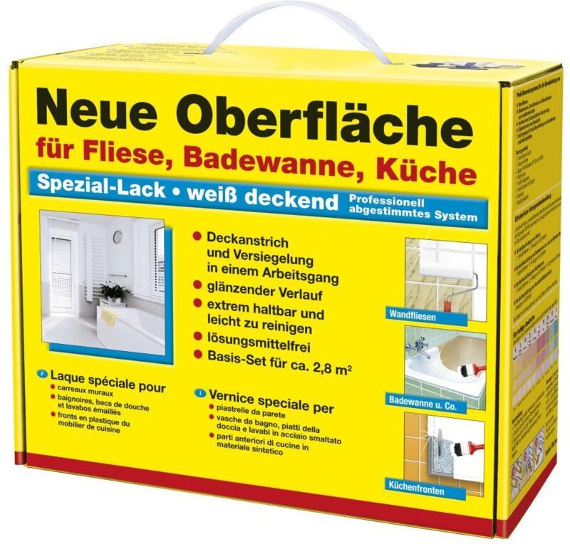 Neue Oberfläche Basis-Set für Fliese, Badewanne, Küche Lack - Decotric
