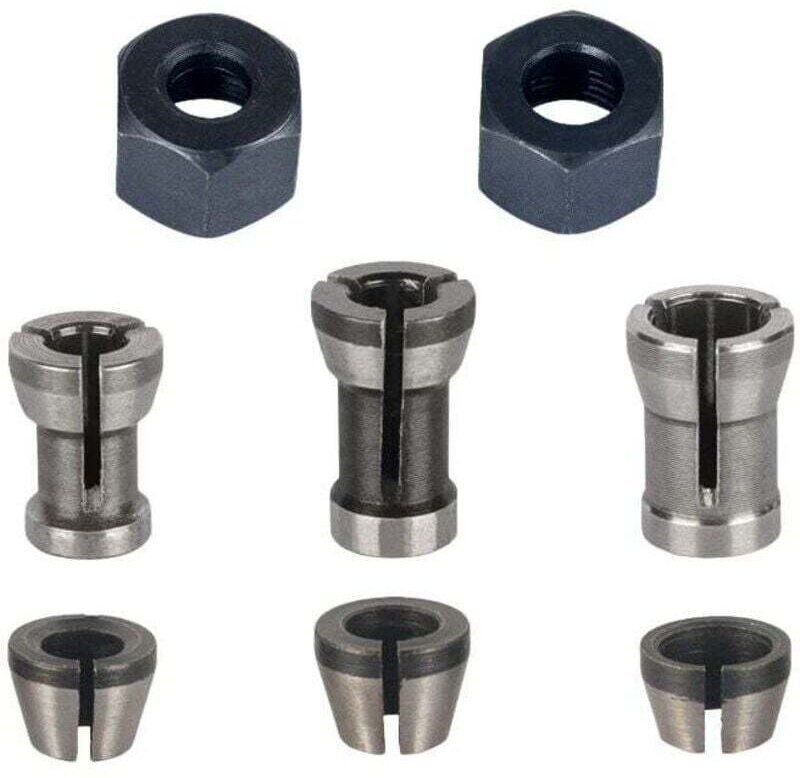 Fräsmaschinenfutter – 8er-Set, Bündigschneidfutter-Spannzange (6 mm, 6,35 mm, 8 mm), Oberfräsen-Spannzange, Spannzangena...