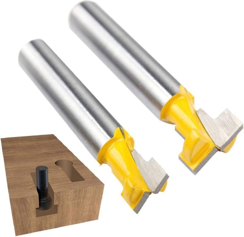 8-mm-Schaft-T-Nut-Fräser-Set, 2 Stück T-Nut-Holzfräser, Holzbearbeitungswerkzeug, Schneidklinge
