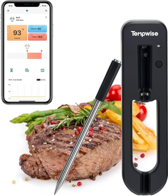 INKBIRD TNT-11-B Kabelloses Grillthermometer, Bluetooth, für Fleisch, mit App-Steuerung und IP67-Wasserschutz