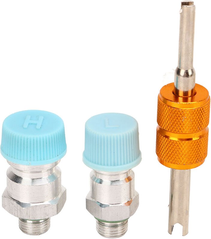 3-teiliges Klimaanlagen-Ventileinsatz-Set, Dichtungssatz für Klimaanlagensystem, Ventilkappe für den Klimakompressorsitz...