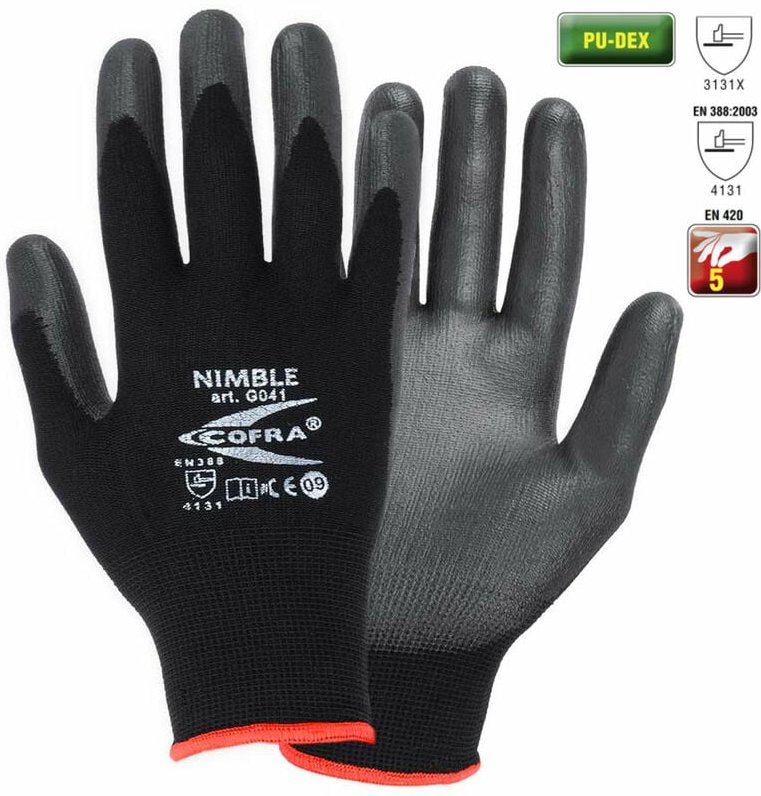 Arbeitshandschuhe aus pu-dex Polyurethan schwarz 10 (xl) - Schwarz