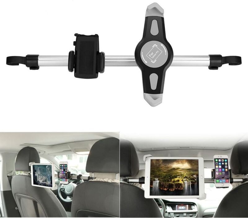 10 Zoll Auto-Tablet-Halterung, Auto-Tablet-Halterung, 360° drehbare Kopfstütze, kompatibel mit iPad 2/3/4/Mini/DVD, Sams...