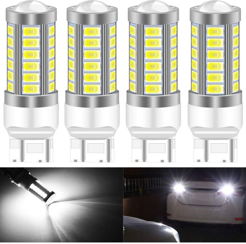 Stück 7443 7444NA 5630 33-SMD Weiß 900 Lumen 8000K Superhelle LED-Blinker-Bremslichtbirne 12V 3,6W