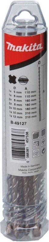 Zubehör - SDS-plus Hammerbohrer-Set, 10-teilig B-49127 - Makita