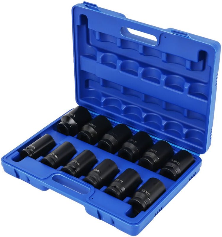 Maxpeedingrods - 12tlg 3/4' Zoll Steckschlüsseleinsätze 24-41mm Langnuss Schlagschrauber Nüsse