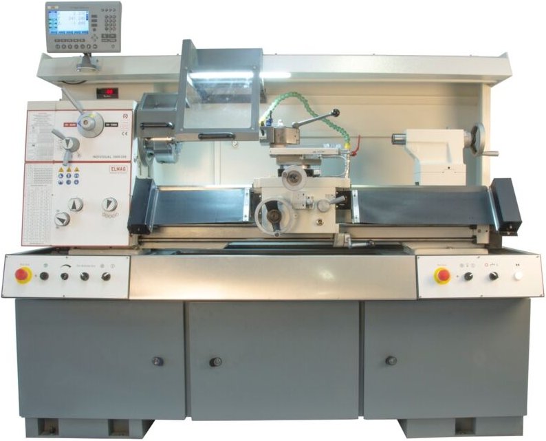 ELMAG Universal-Drehmaschine INDIVIDUAL 1000/200 - Vario, inkl. RÖHM-Drehfutter inkl. 3-Achs-Positionsanzeige inkl. Schn...